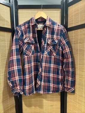Boston Traders Navy & Red Plaid Shirt Jacket
